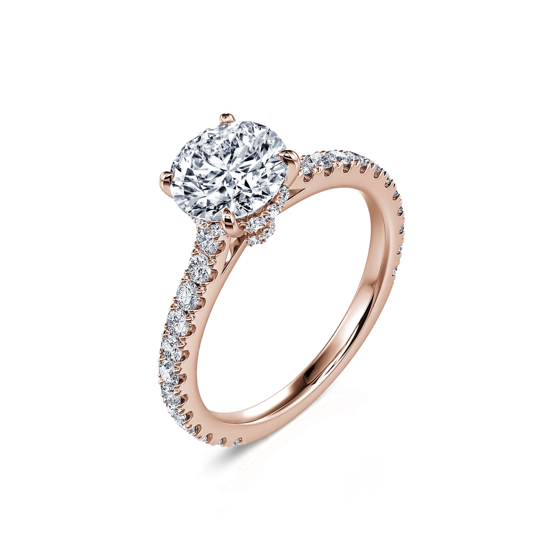Solitaire or rose diamant rond Chloé 2