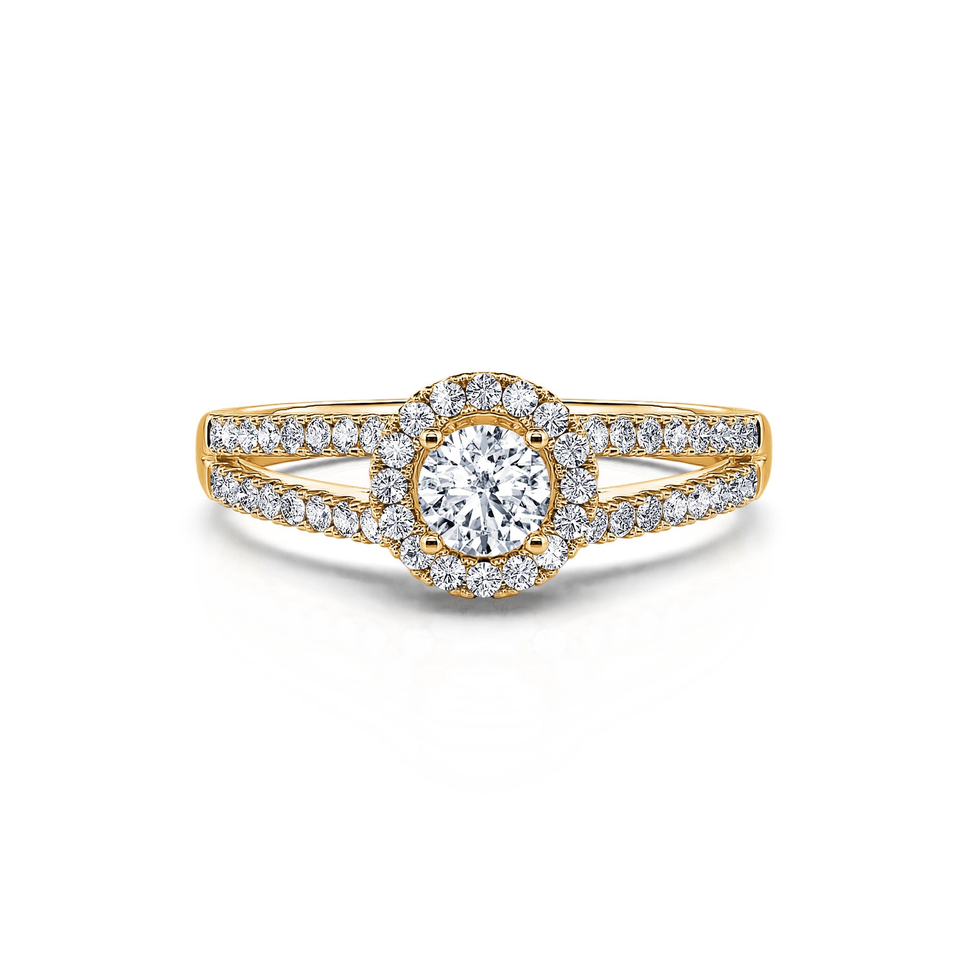 Bague de fiançailles or jaune et diamant vintage Corazon 1