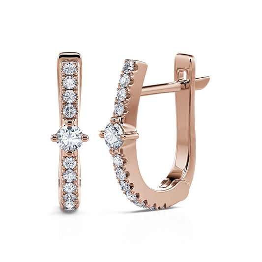 Demy - Créoles et diamant or rose #2