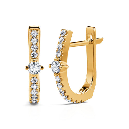 Demy - Créoles et diamant or jaune #2