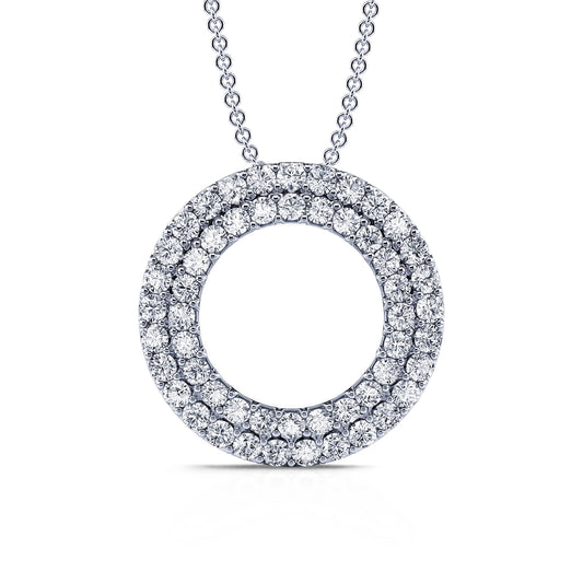 Divine - Collier or blanc diamant rond pavé double rangs #2