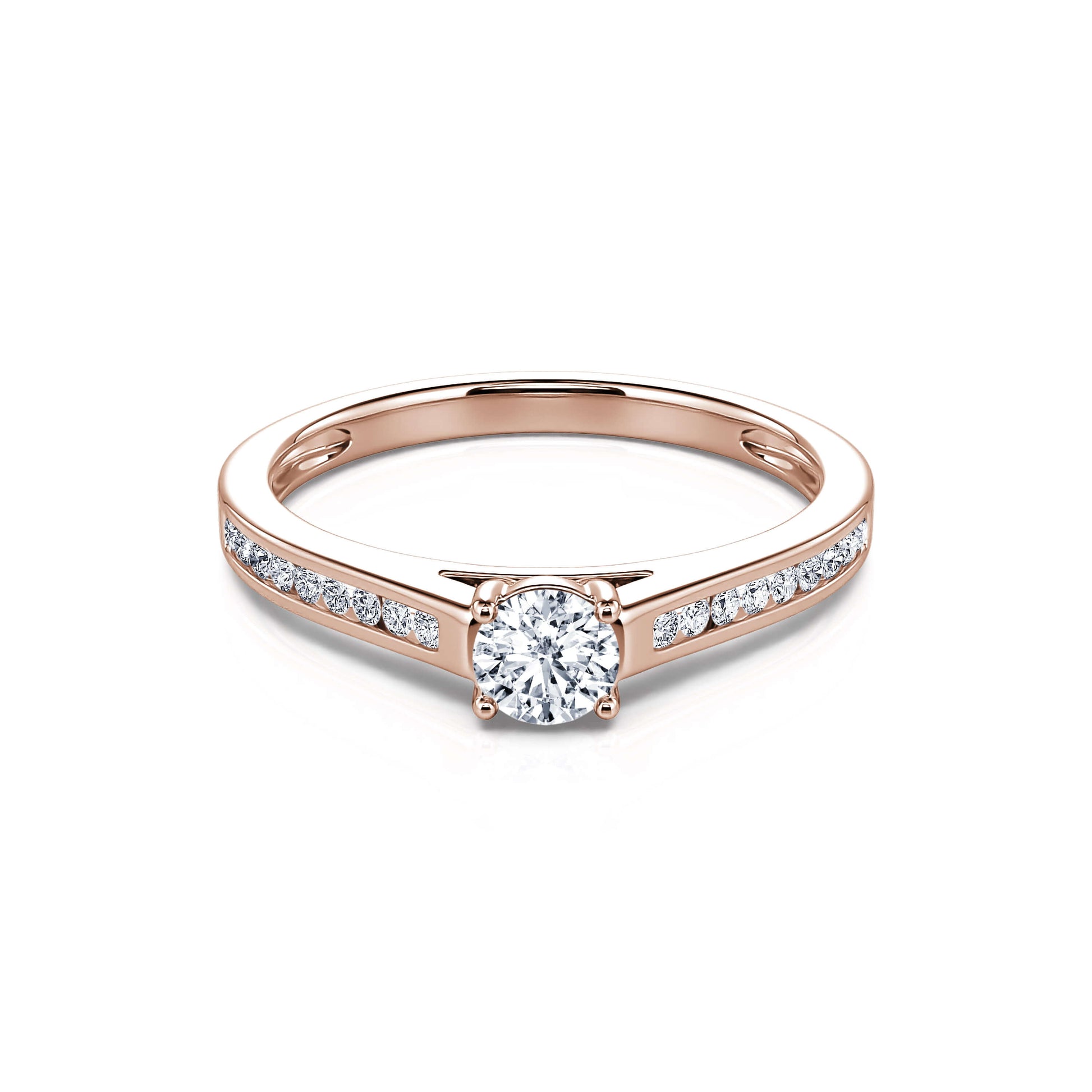 Solitaire or rose diamant Dolores 2