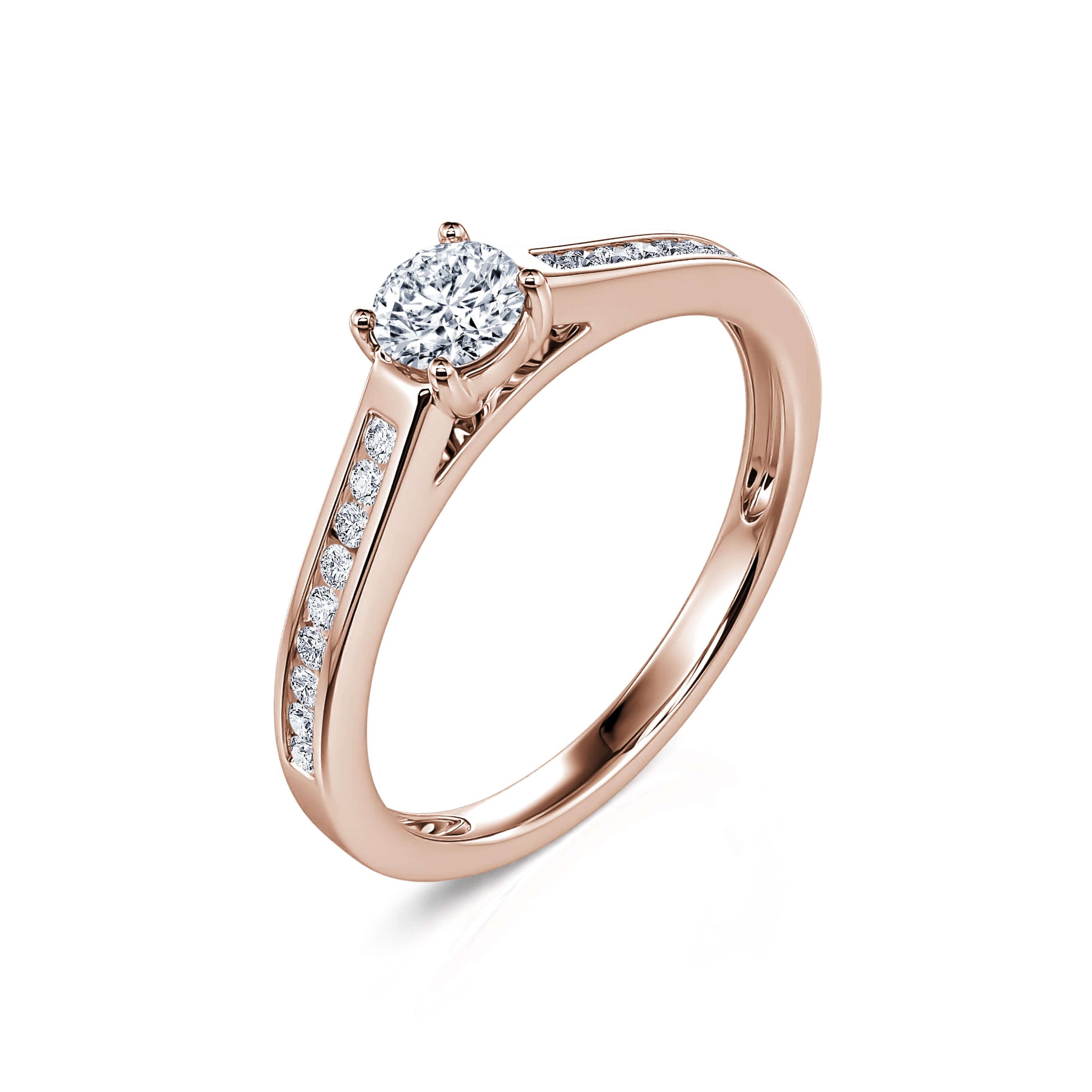Solitaire or rose diamant Dolores 3