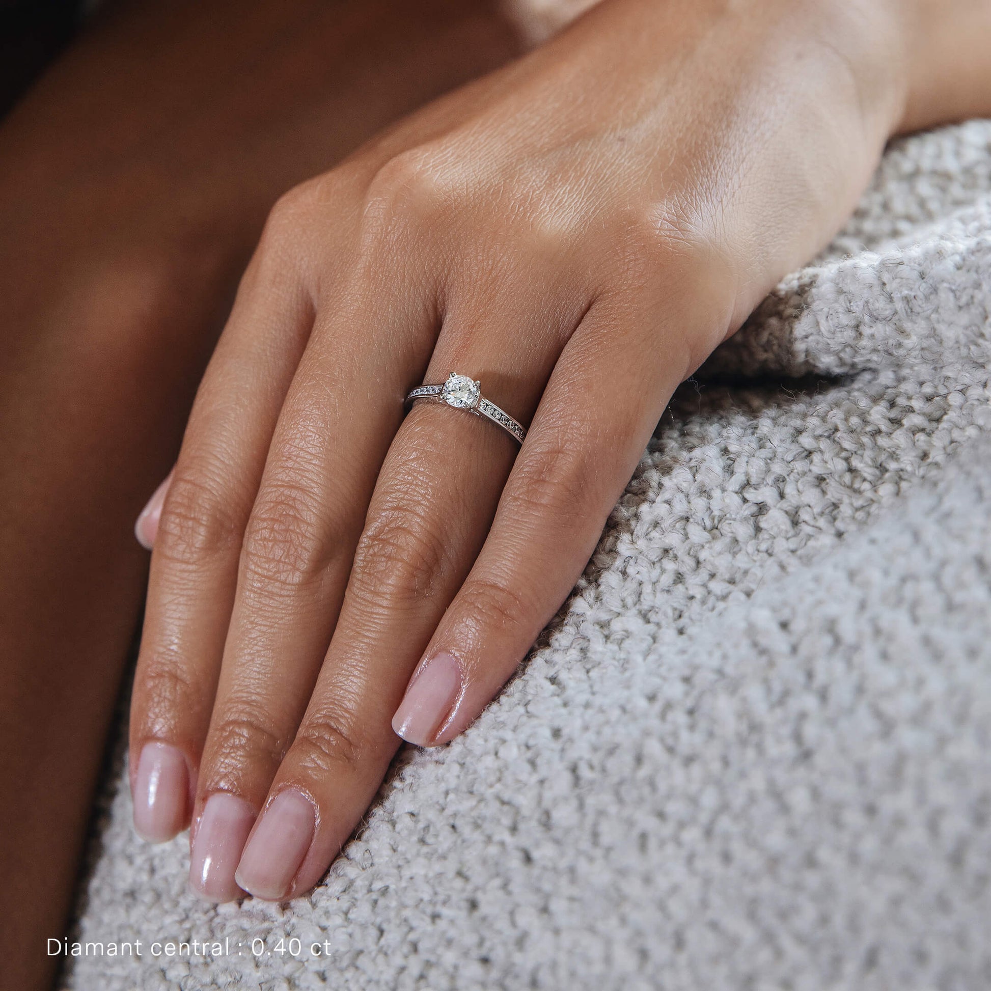 Solitaire or rose diamant Dolores 5
