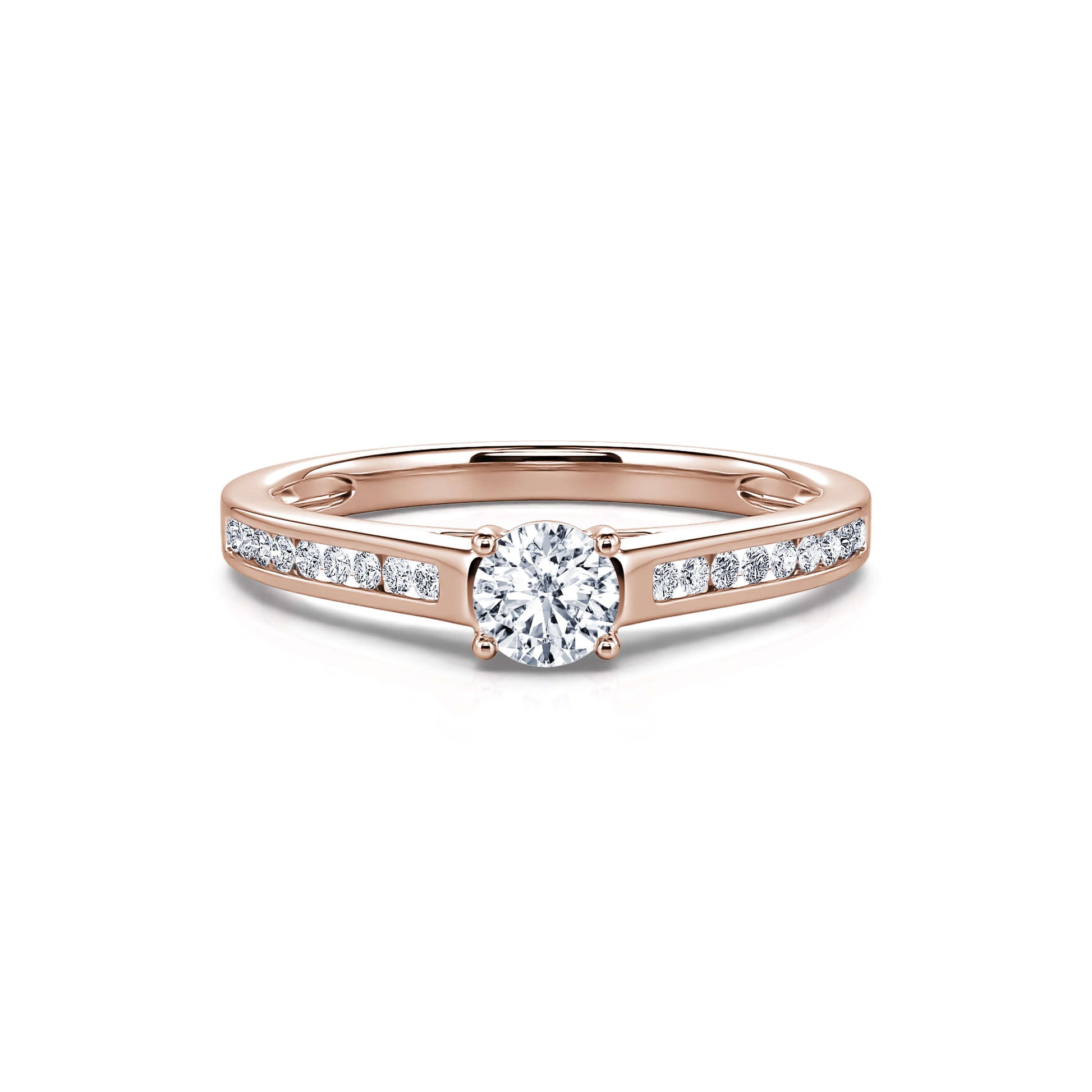 Solitaire or rose diamant Dolores 1
