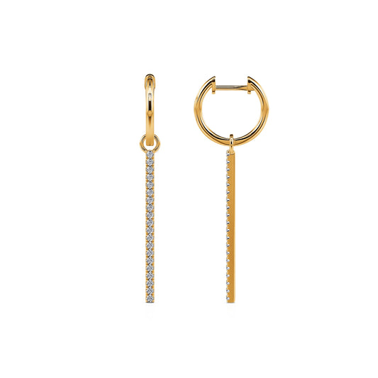 Eda - Créoles or jaune et diamant brillant 2 en 1 #2