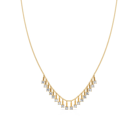 Elio - Collier diamants suspendus or jaune #2