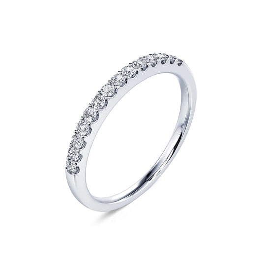 Elsa - Alliance demi tour platine diamant #1