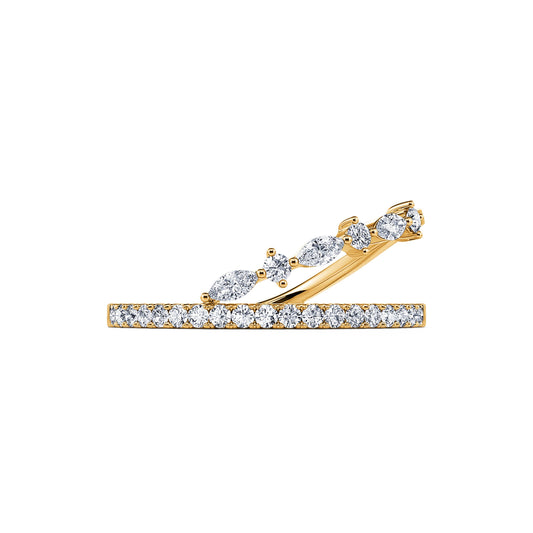 Ember - Bague diamant double rangs or jaune #2