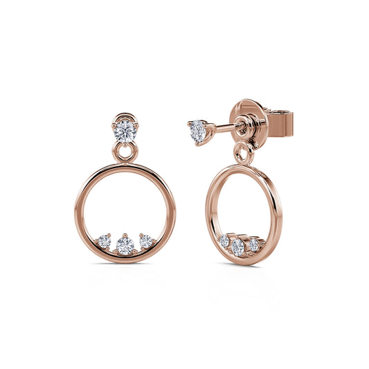 Emma - Boucles d'oreilles or rose et diamant #2