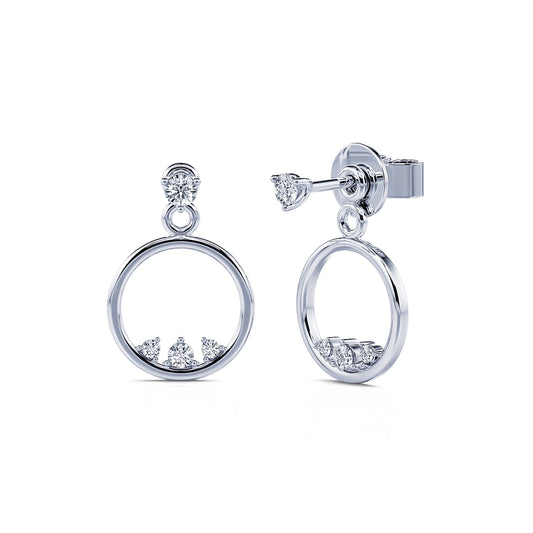 Emma - Boucles d'oreilles or blanc et diamant #2