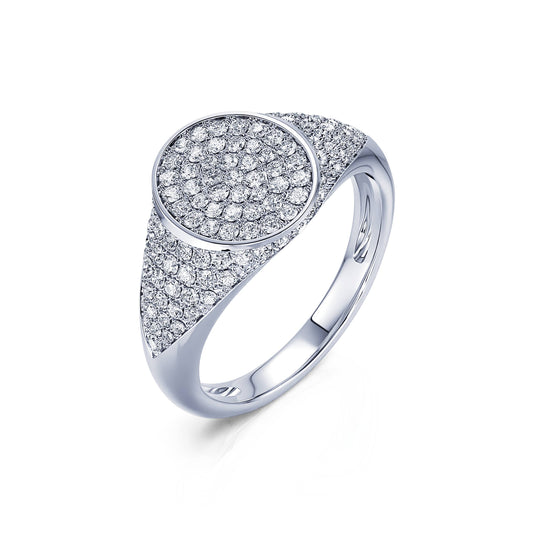 Eugénie - Chevalière diamant or blanc #2