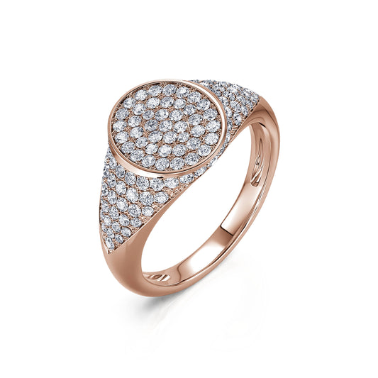 Eugénie - Chevalière diamant or rose #2