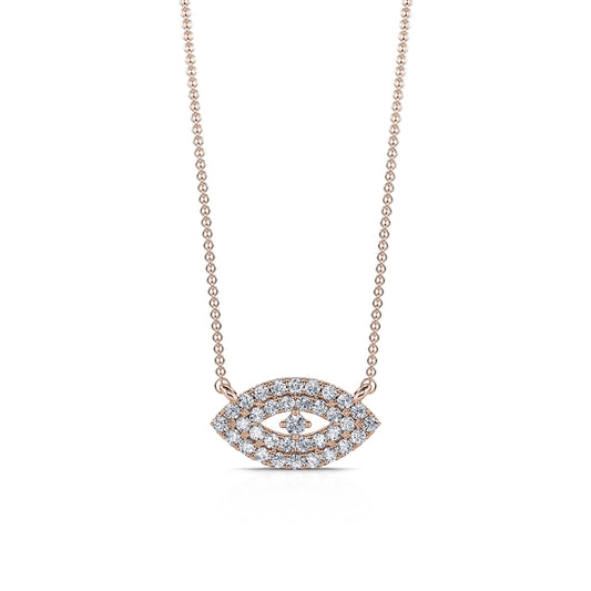Eyet - Collier or rose et diamants motif oeil #2