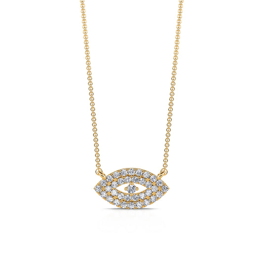 Eyet - Collier or jaune et diamants motif oeil #2