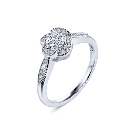 Flora 2 - Solitaire diamant platine #2