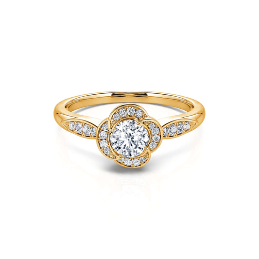 Flora 2 - Solitaire diamant or jaune #2