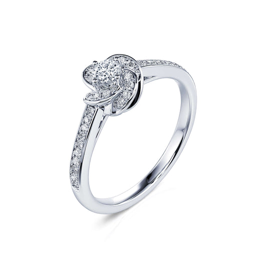 Flora - Bague de fiançailles diamant platine #2
