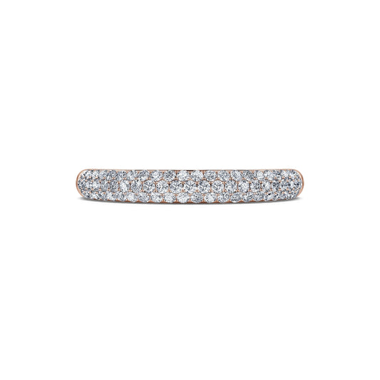 Gaité - Alliance or rose diamant pavé #2