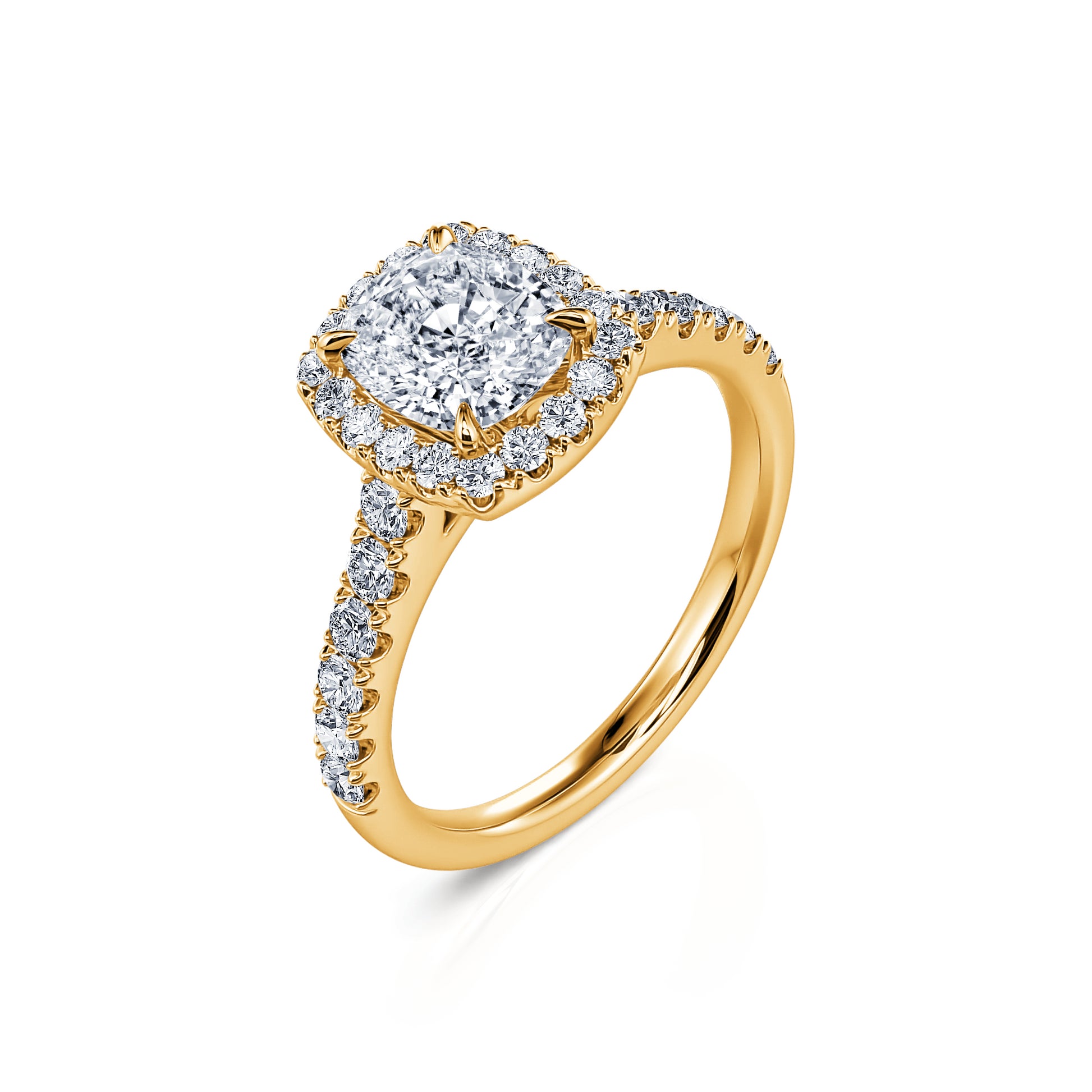 Bague de fiançailles or jaune diamant de synthèse Grace Lab 2