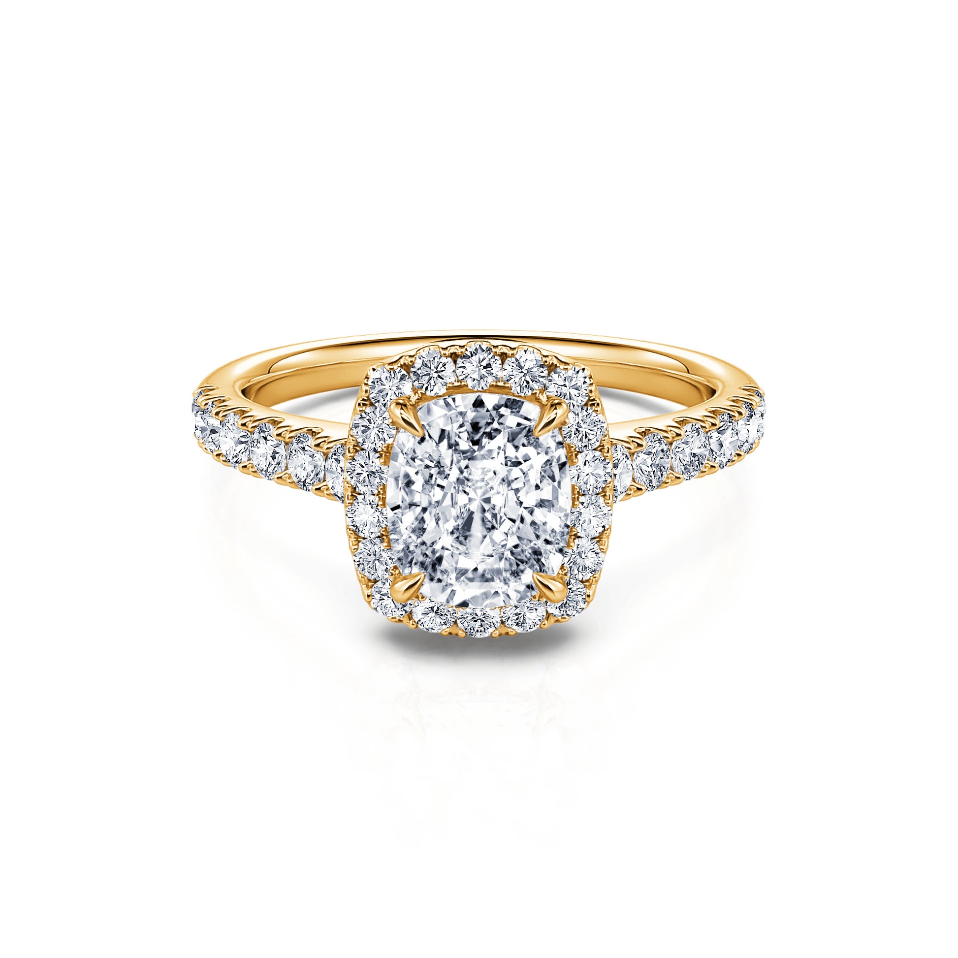 Bague de fiançailles or jaune diamant de synthèse Grace Lab 1