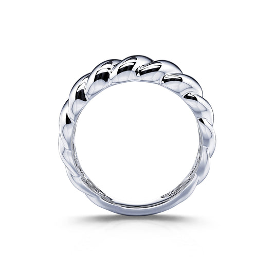 Ivy - Bague torsade or blanc #2