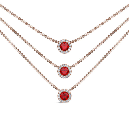 Janet - Collier or rose diamant et rubis #2