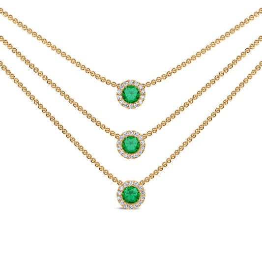 Janet - Collier or jaune diamant et émeraude #2