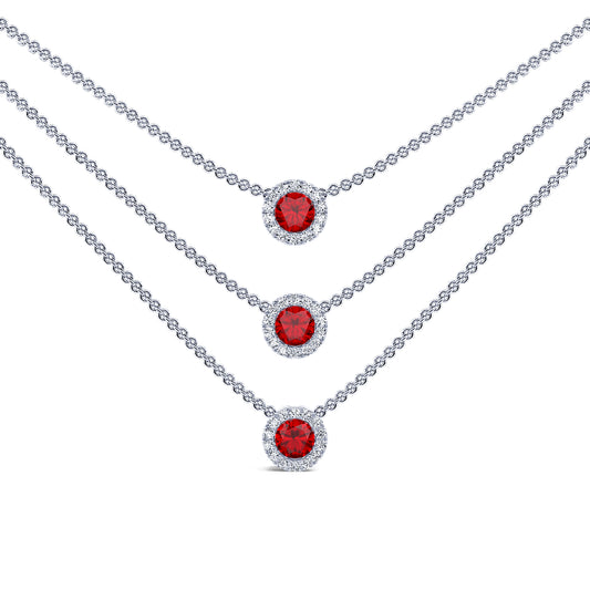 Janet - Collier or blanc diamant et rubis #2
