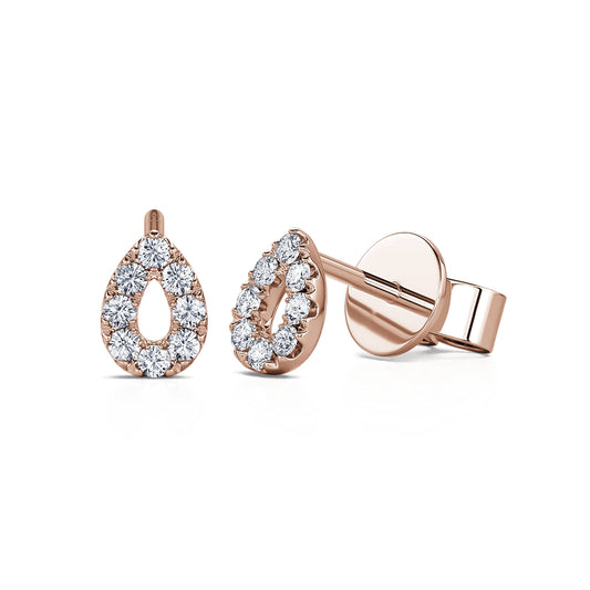 Jena - Boucle d'oreilles diamant or rose #2