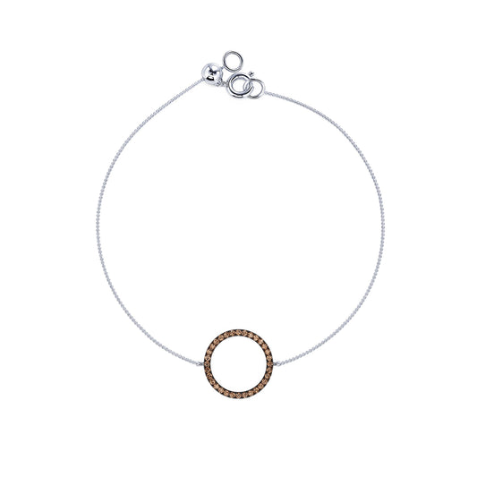 Kaya - Bracelet cercle diamant or blanc et diamants bruns #2