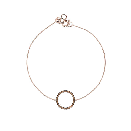 Kaya - Bracelet cercle diamant or rose et diamants bruns #2