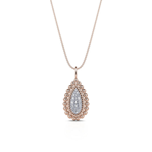 Kely - Collier goutte boule et diamant en or rose #2