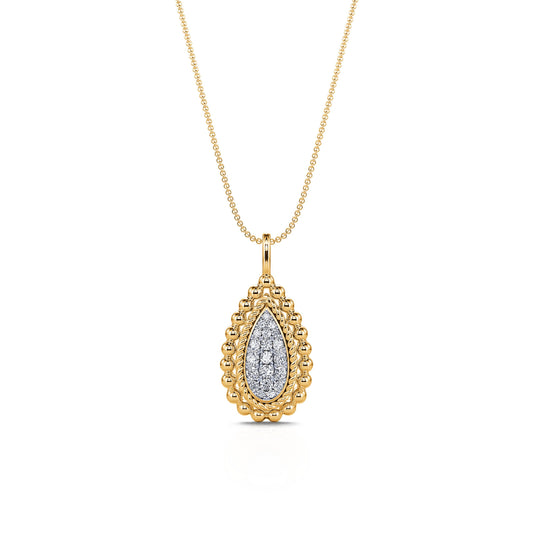Kely - Collier goutte boule et diamant en or jaune #2