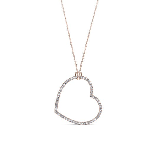 Kiara - Pendentif coeur suspendu diamant or rose #2
