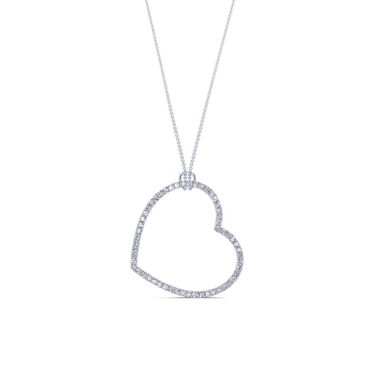 Kiara - Pendentif coeur suspendu diamant or blanc #2