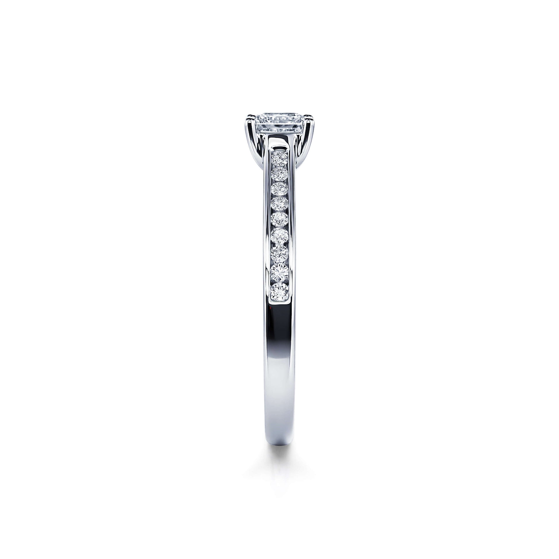 Solitaire platine diamant princesse Laetitia 4