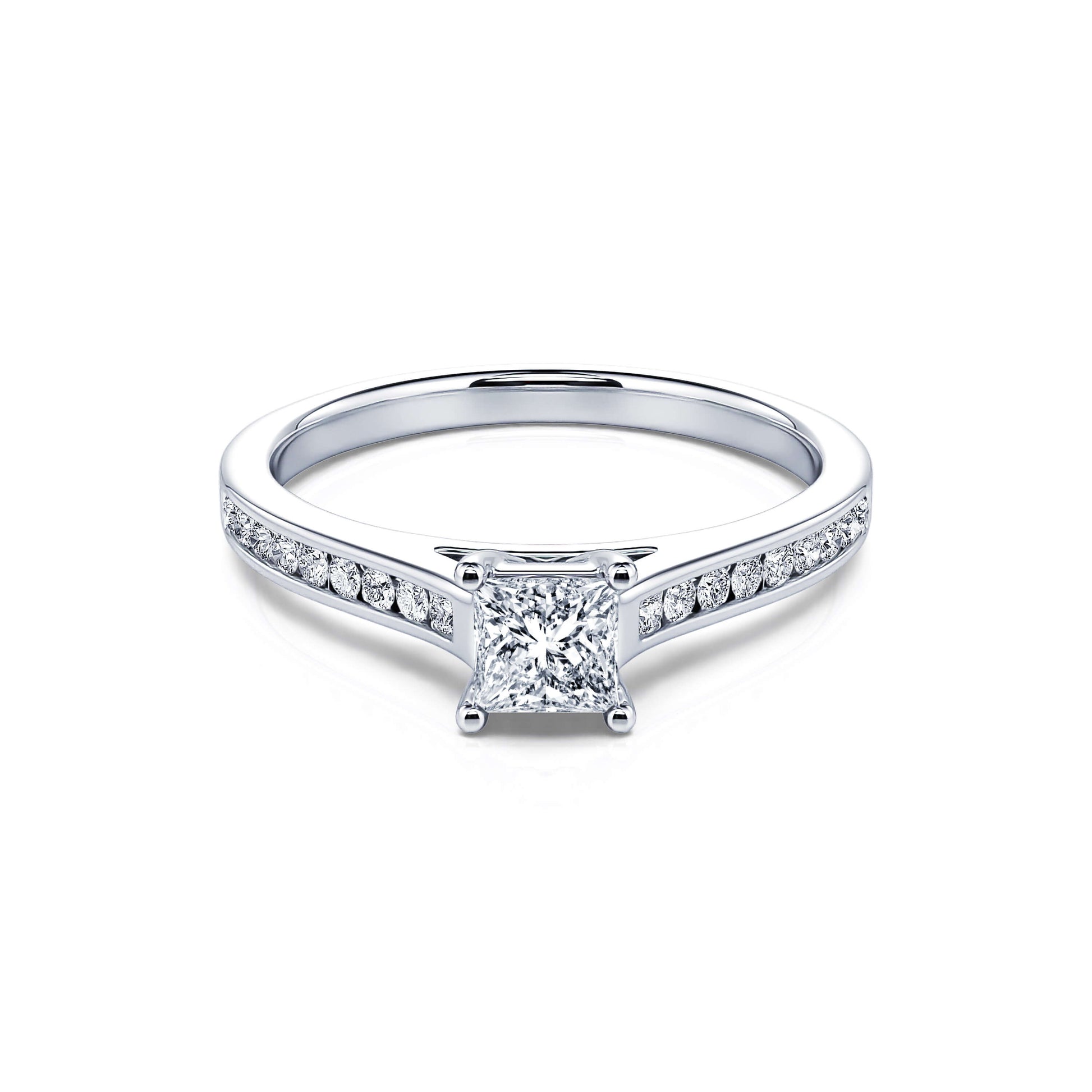 Solitaire platine diamant princesse Laetitia 3
