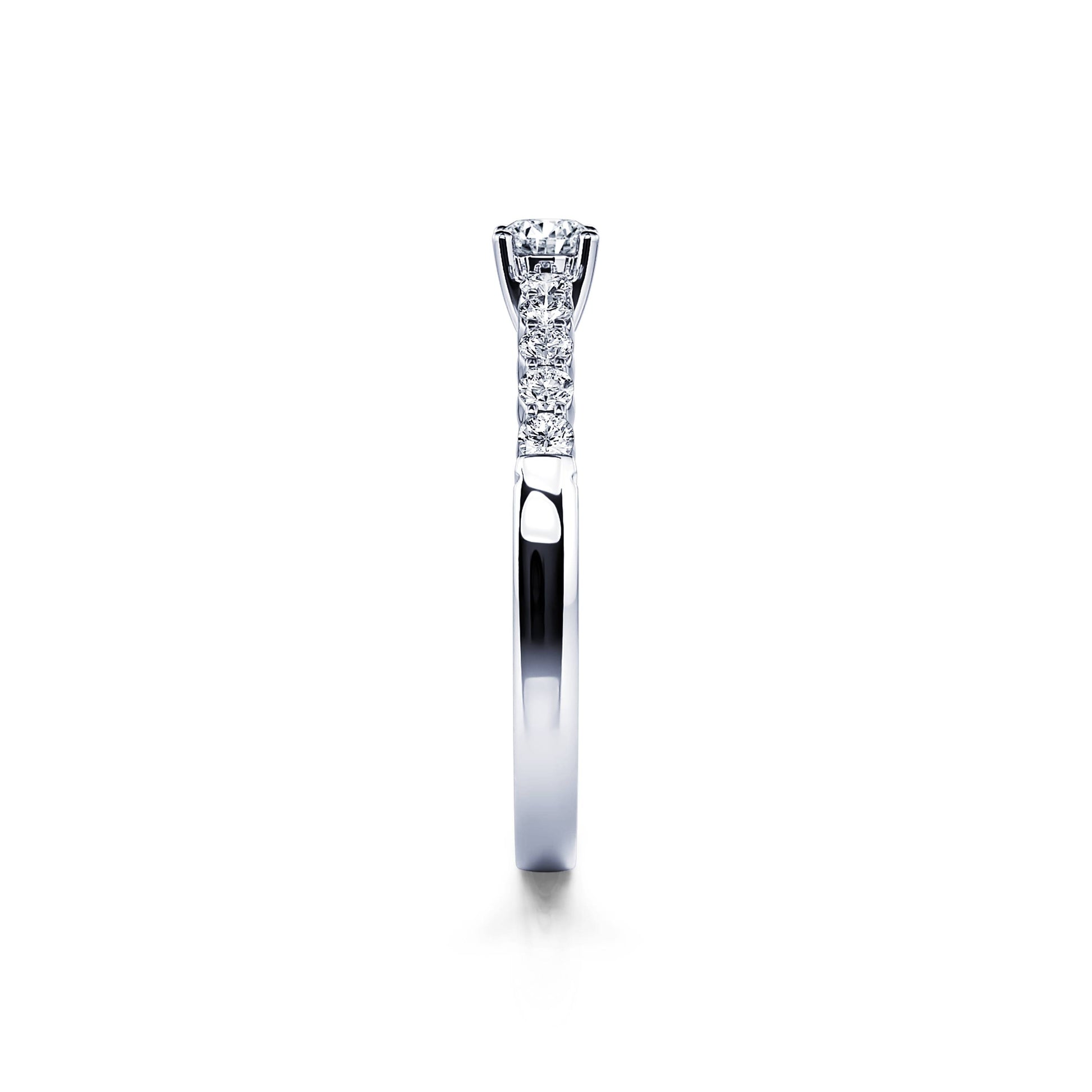 Bague de fiançailles platine diamant rond Laurette 4