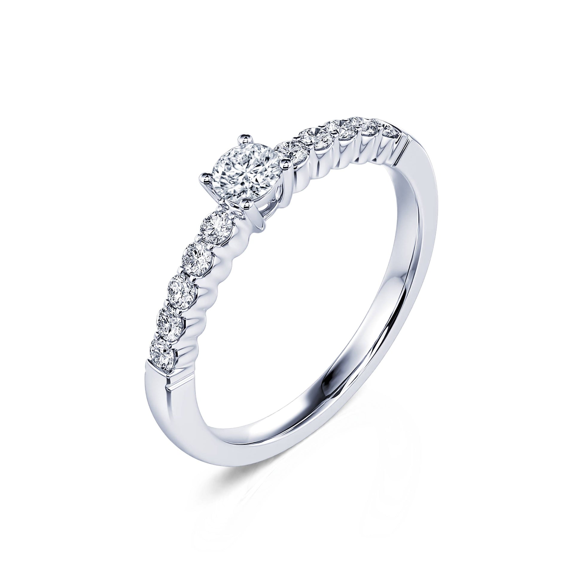 Bague de fiançailles platine diamant rond Laurette 2