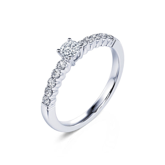 Laurette - Bague de fiançailles platine diamant rond #2