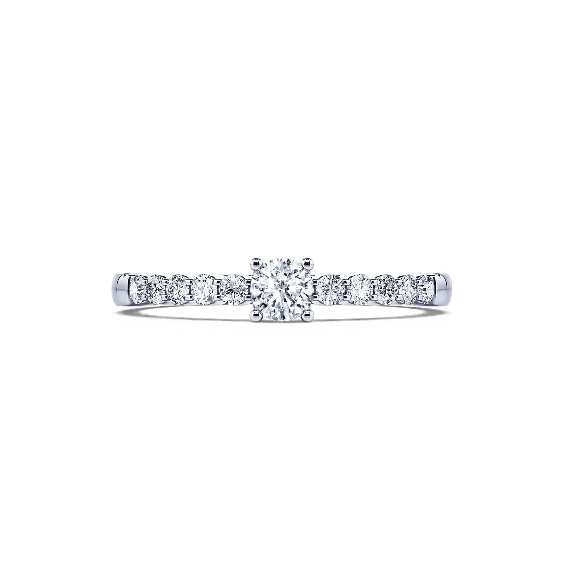 Bague de fiançailles platine diamant rond Laurette 1