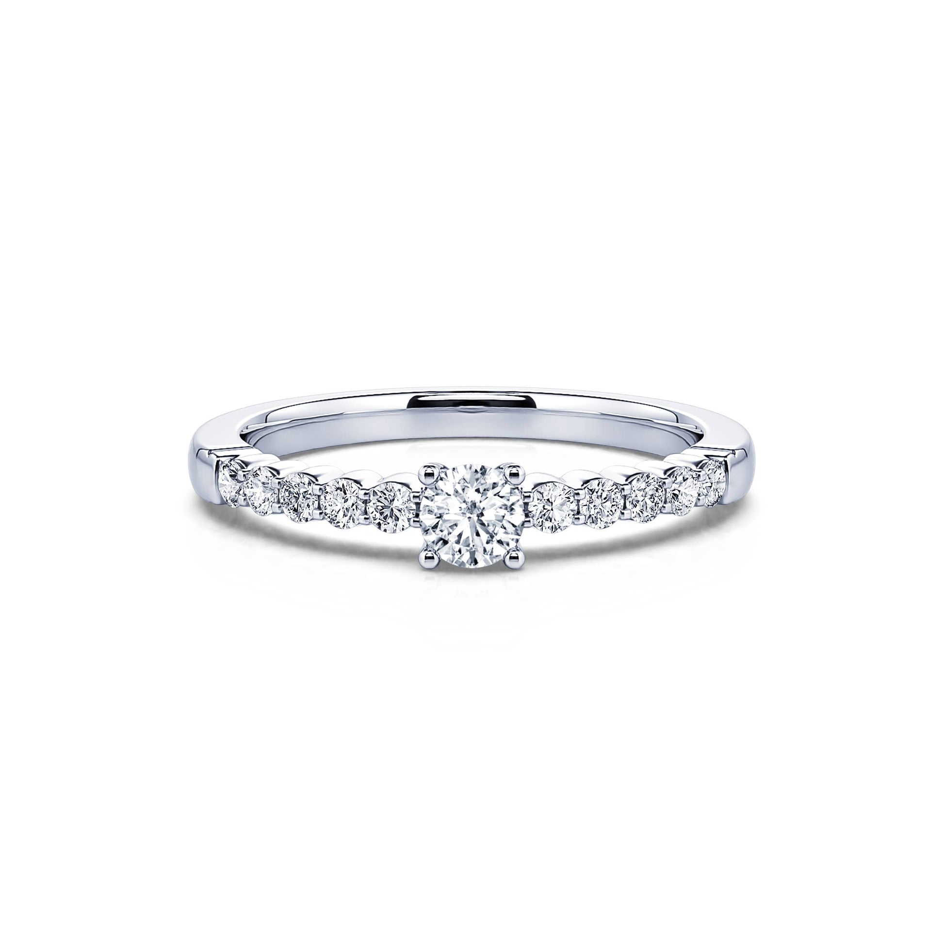 Bague de fiançailles platine diamant rond Laurette 3
