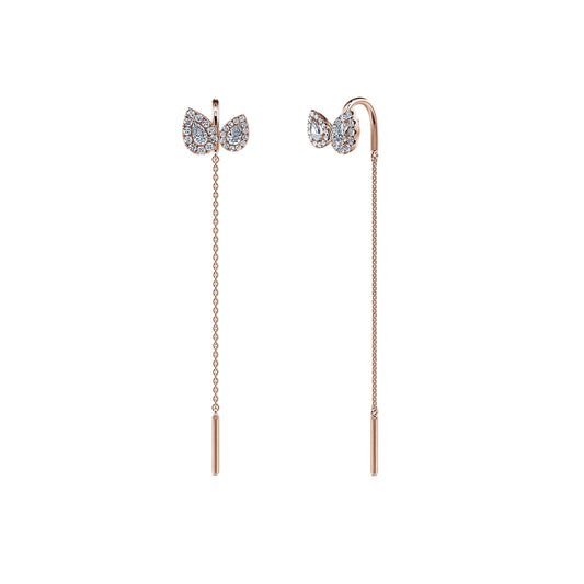 Leia - Boucles d'oreilles "Toi & Moi" or rose diamants #2