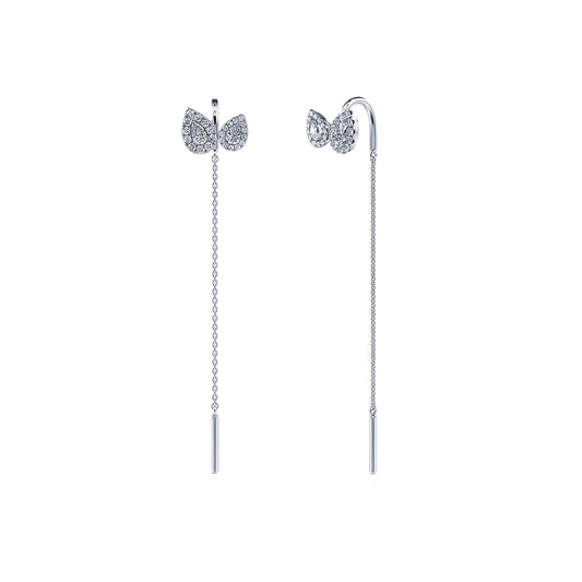 Leia - Boucles d'oreilles "Toi & Moi" or blanc diamants #2