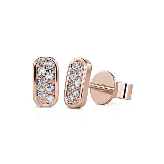 Lila - Boucles d'oreilles or rose diamant #2