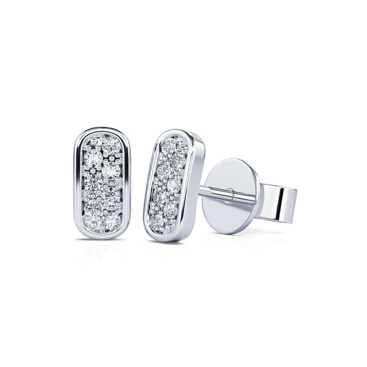 Lila - Boucles d'oreilles or blanc diamant #2