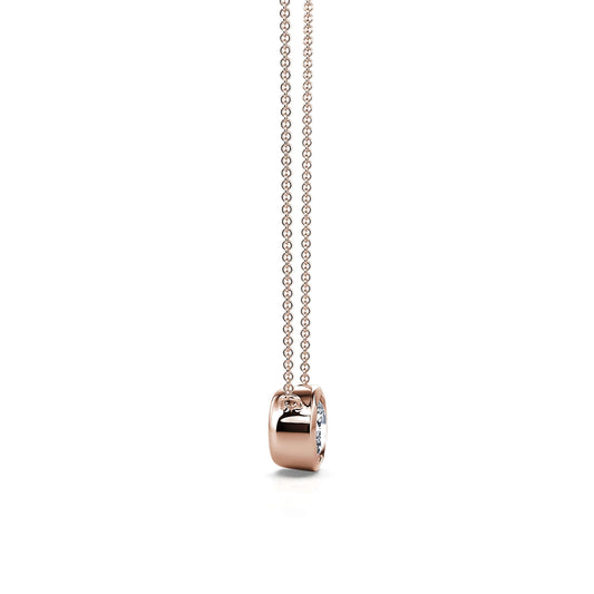 Livy - Collier or rose diamant serti clos #2