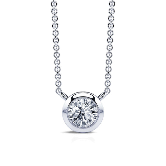 Livy - Collier or blanc diamant serti clos #2