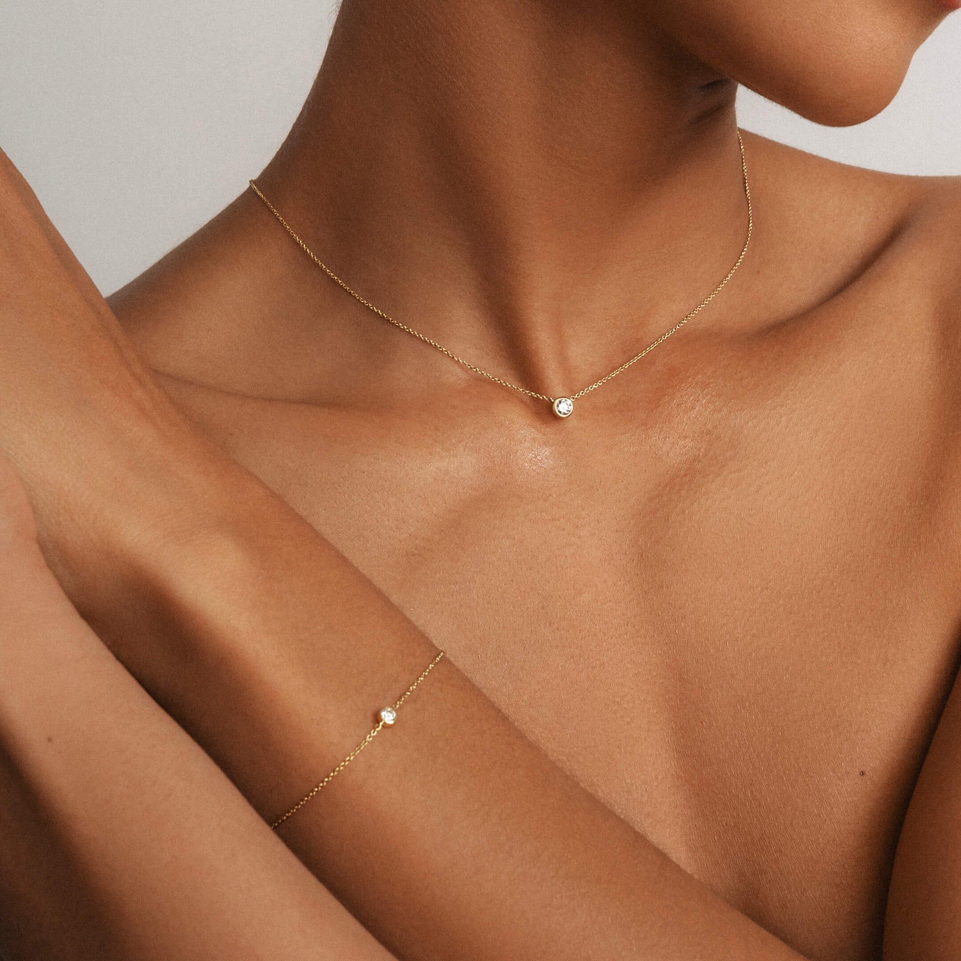 Bracelet or jaune diamant serti clos Liv 4